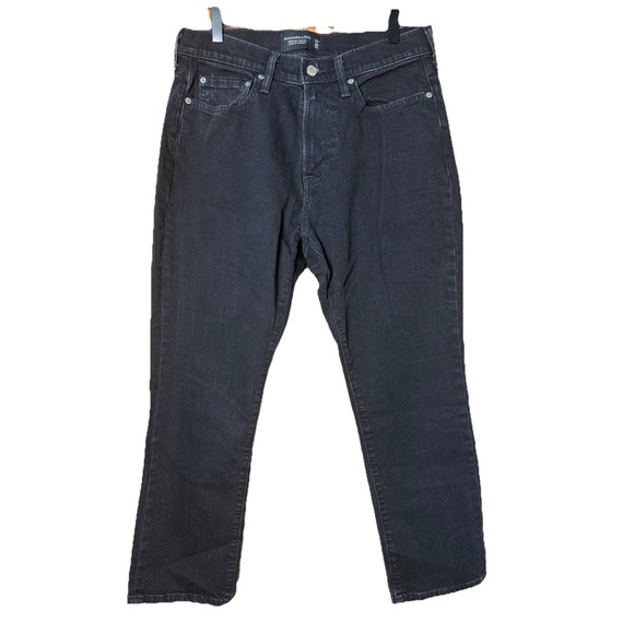 Abercrombie & Fitch Other - Abercrombie & Fitch AandE Vintage Stretch Straight Mens Black Denim 32x32 EUC